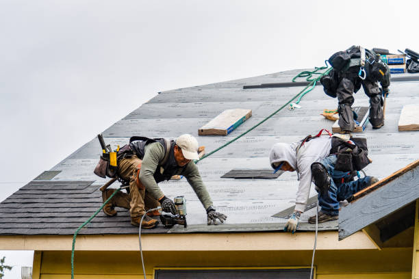 Professional Gutter Installation technician working in Lisbon, MD